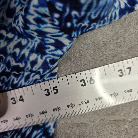 Womens Catherines Blue Ombre Print Top Short Sleeve 100% Polyester Plus Size 3X - Picture 5 of 7